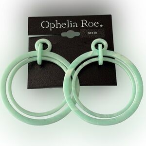 New Ophelia Roe Seafoam Green Lightweight Hoop Earrings
